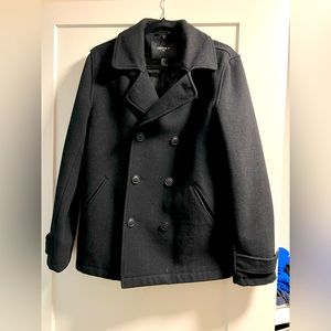 Forever 21 Black Peacoat Size S
